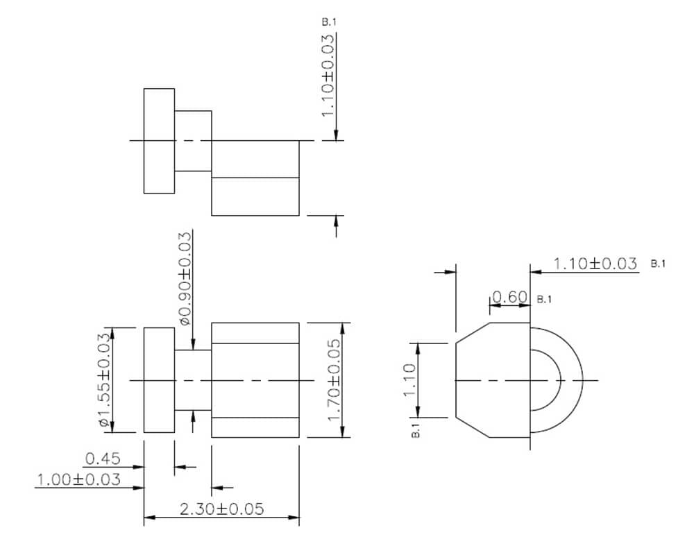 Precision turned part drawing