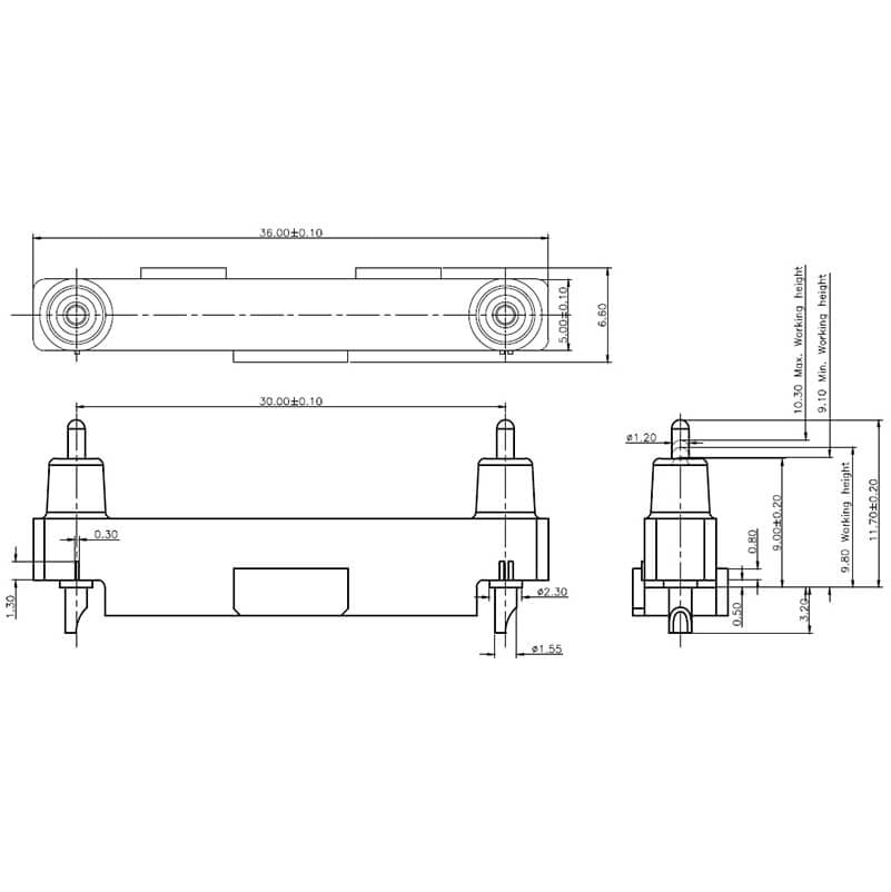 C1241-02PB High Current Pogo Pin Connector