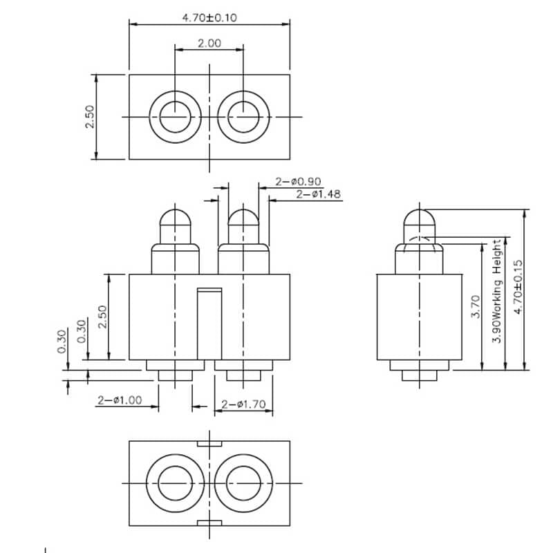 NC2898-02RA High Current Pogo Pin Connector
