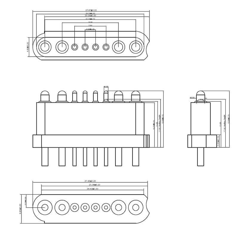NC4678-08PA High Current Pogo Pin Connector