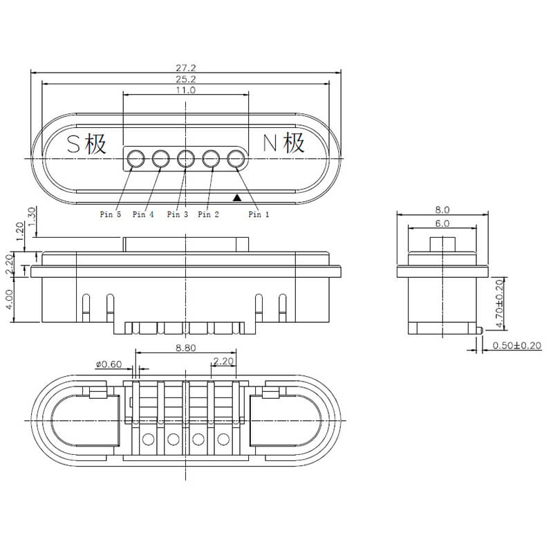 5Pin Waterproof Magnetic Connector