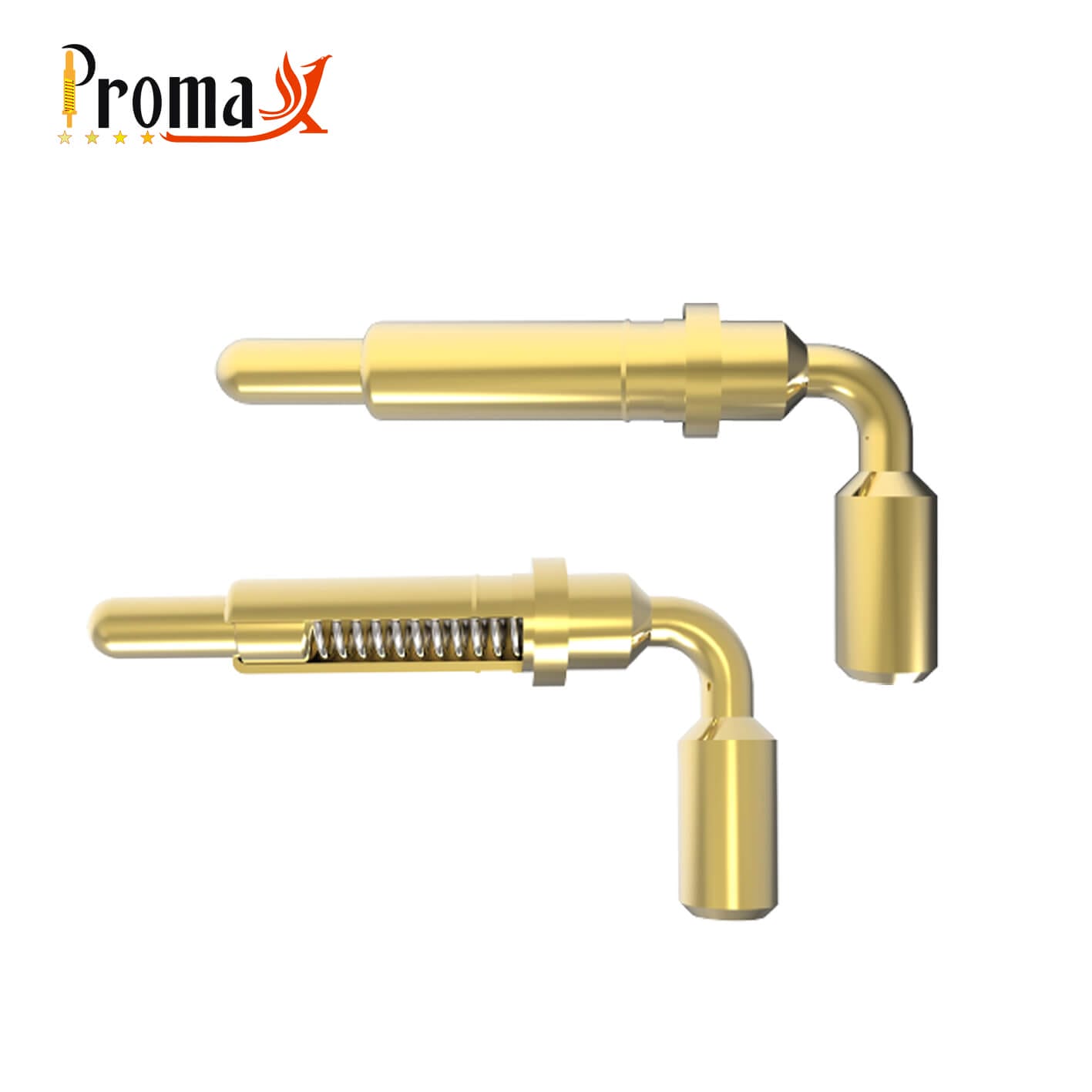 Angled pogo pins