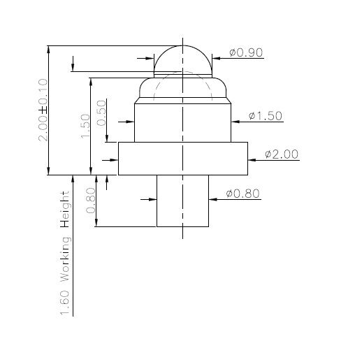 Though hole POGO PIN-C2313-01R