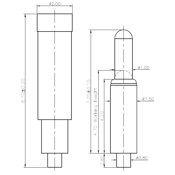 Though hole POGO PIN-NC2239-01R