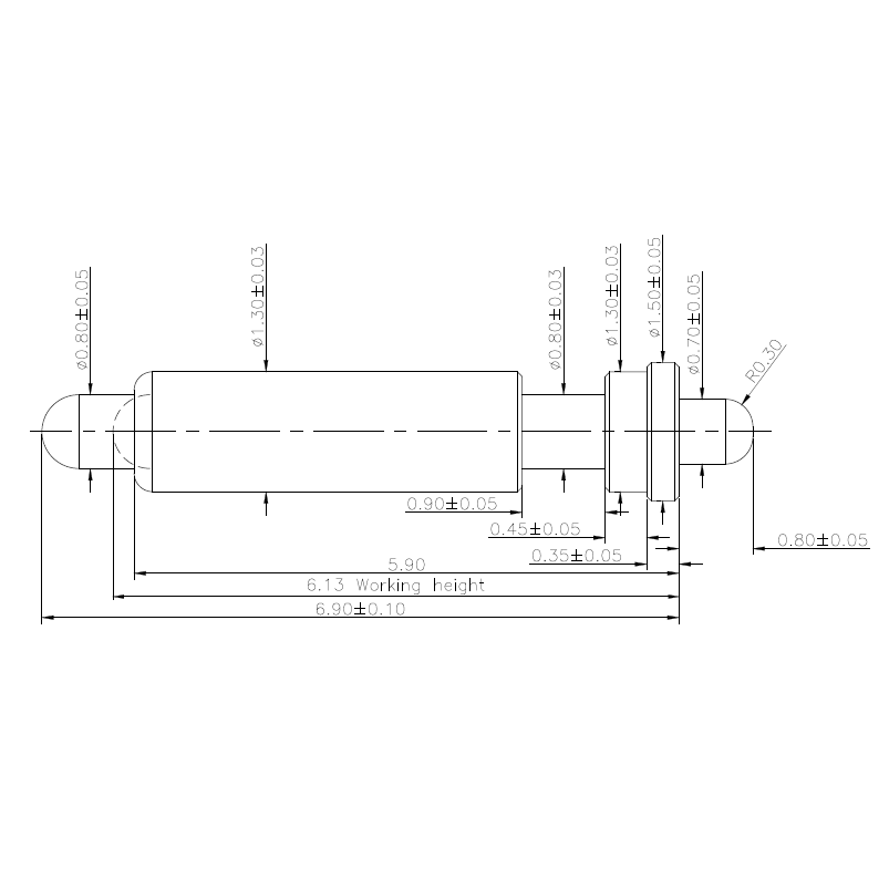 Though hole POGO PIN-NC3133-01PA