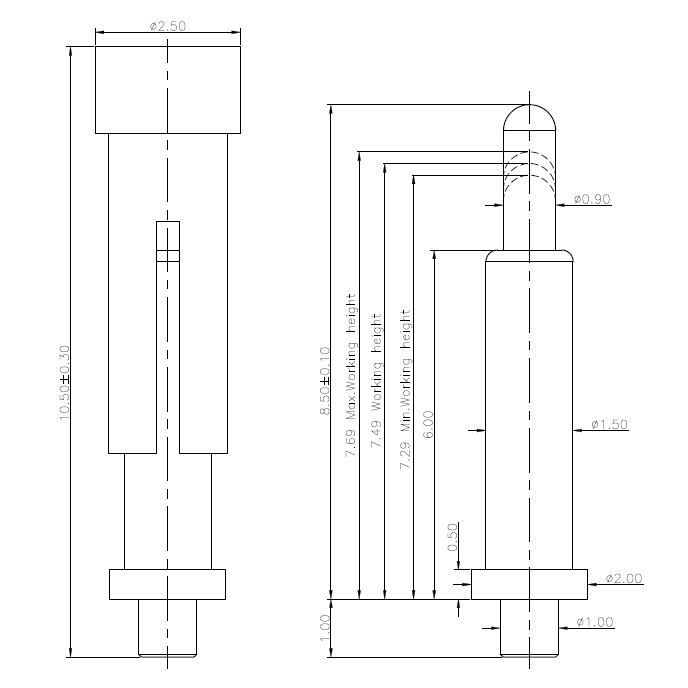 Though hole POGO PIN-NC3578-01RA