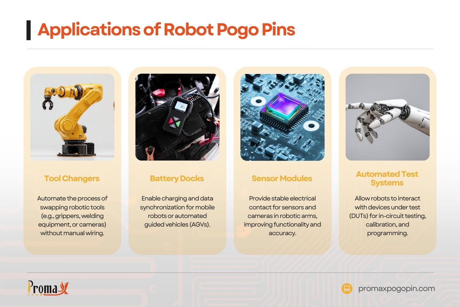 applications of robot pogo pins 